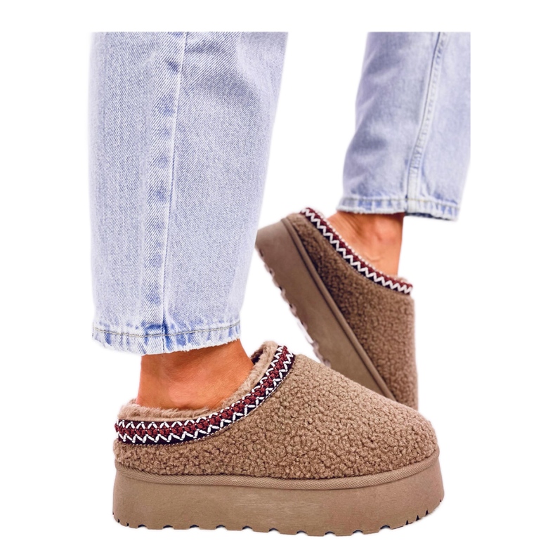 Cizme scurte de zapada Lamb Khaki cu piele de oaie - Inello maro