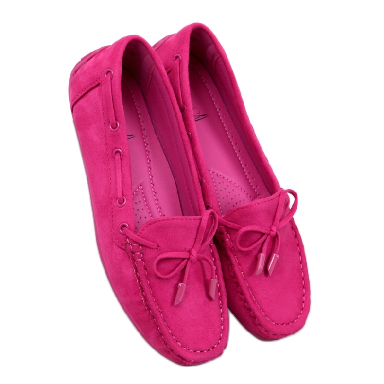 Mocasini Wards din piele intoarsa fuchsia - Inello roz