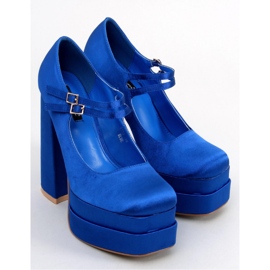 Pompe cu platformă din satin Prandi Blue - Inello albastru Pompe cu platformă din satin Prandi Blue - Inello albastru