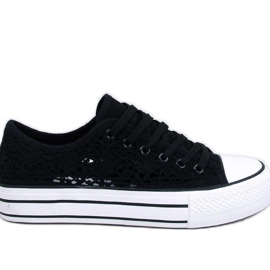 Tenisi Ferrie din dantela neagra - Inello negru Tenisi Ferrie din dantela neagra - Inello negru