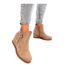Botine paxten din piele intoarsa kaki - Inello bej Botine paxten din piele intoarsa kaki - Inello bej