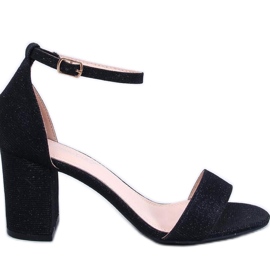 Sandale cu toc înalt irizante Yanas Black - Inello negru