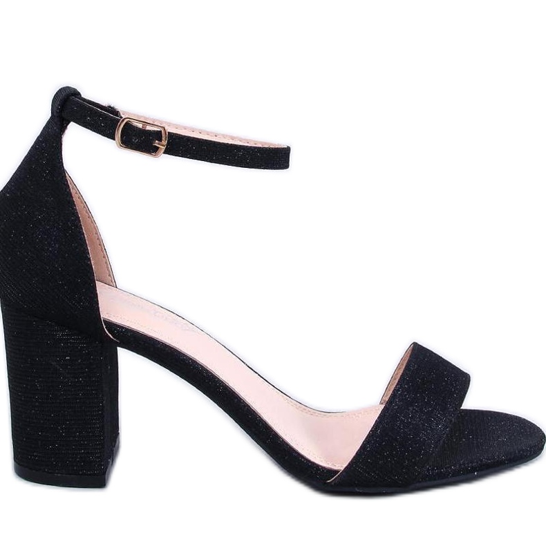 Sandale cu toc înalt irizante Yanas Black - Inello negru