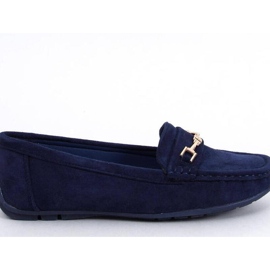 Mocasini dama din piele intoarsa Sourd Navy - Inello