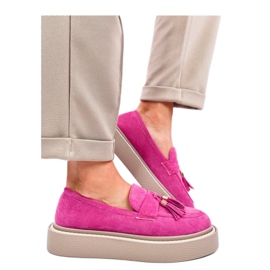 Mocasini Trinity Fuchsia cu franjuri - Inello roz