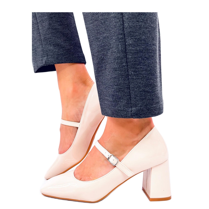 Papuci cu toc inalt Maddoi Beige - Inello bej