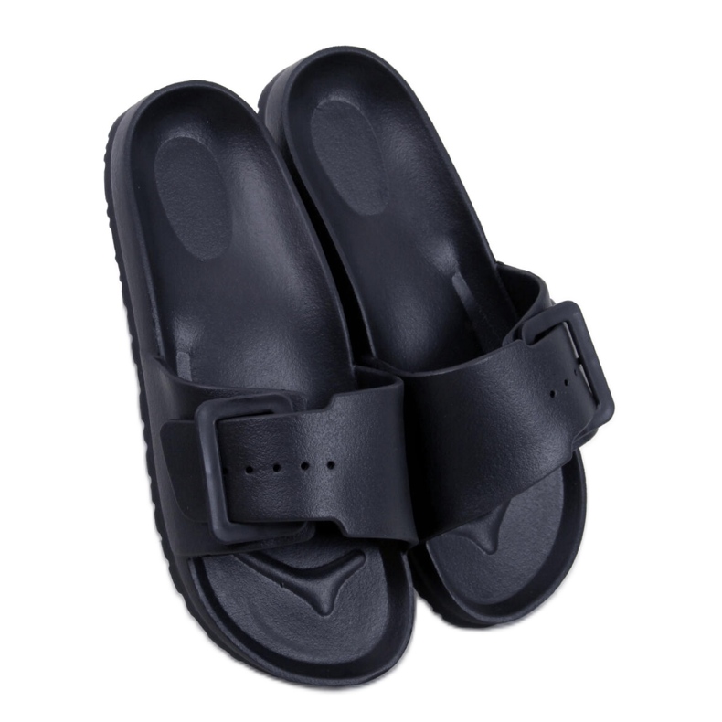 Sandală Flip-flops din cauciuc cu cataramă Romero Black - Inello negru