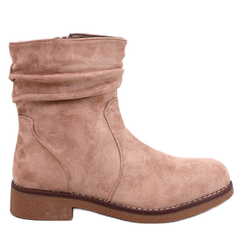 Botine cu volane Bracy Khaki - Inello bej