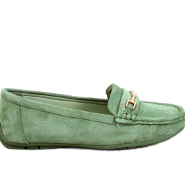 Mocasini de dama din piele intoarsa Sourd L.GREEN - Inello verde
