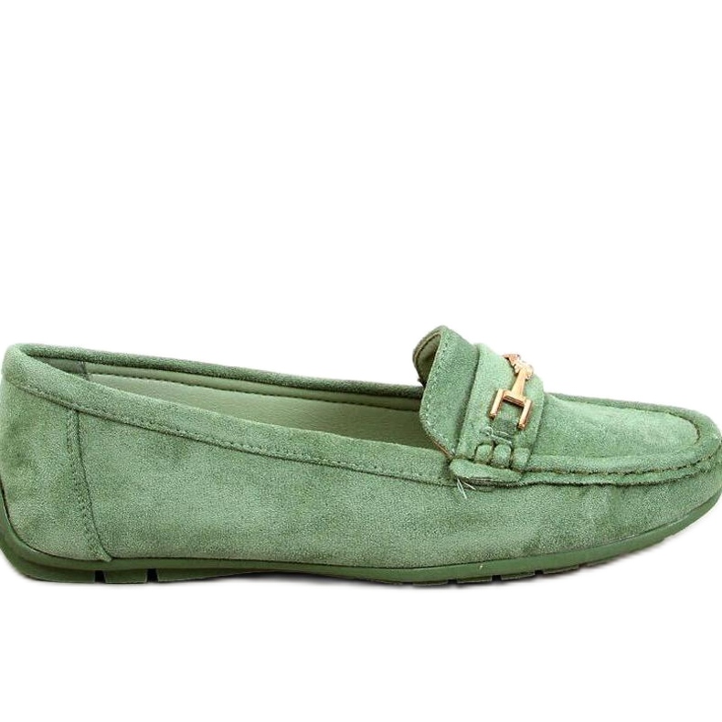 Mocasini de dama din piele intoarsa Sourd L.GREEN - Inello verde