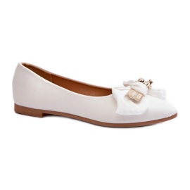 Step in style Pantofi balerini Model Satris ZA39P Alb - Pas in stil