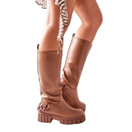 Step in style Model Teardown LQ-21 Cizme maro - Pas în stil bej Step in style Model Teardown LQ-21 Cizme maro - Pas în stil bej