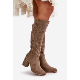 Step in style Cizme Model Vinceza 16443 Bej Inchis - Pas in stil
