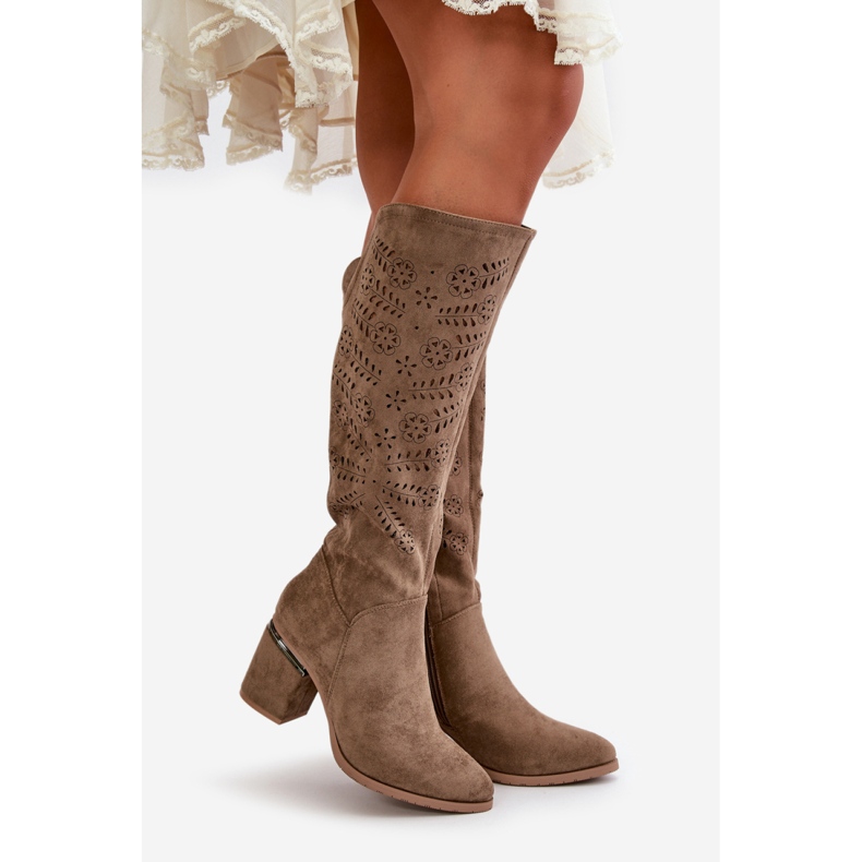Step in style Cizme Model Vinceza 16443 Bej Inchis - Pas in stil