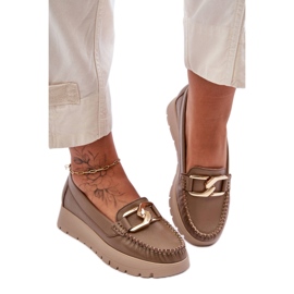 Step in style Mocasini Model Desmond 10141 Piele Bej Inchis - Pas in stil