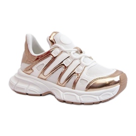 Step in style Pantofi sport Model Ahmani NB633P Alb/Auriu - Pas în stil