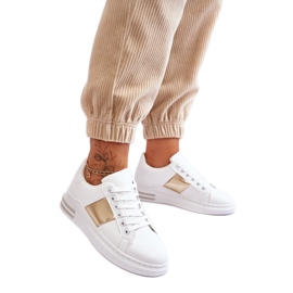 Step in style Pantofi sport Model Follow Me 2256 Alb/Auriu - Pas în stil