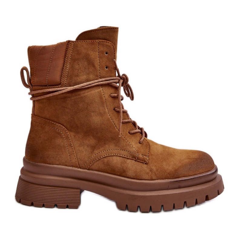 Botine de dama maro cu talpa groasa Botine de dama maro cu talpa groasa