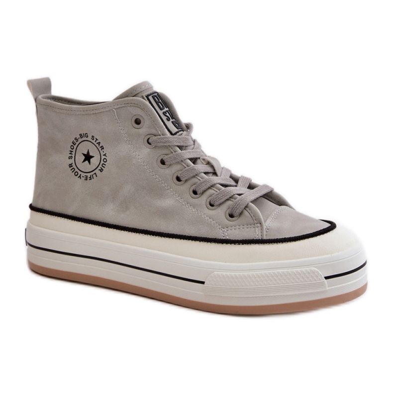 Tenisi izolați de damă pe platforma Big Star gri