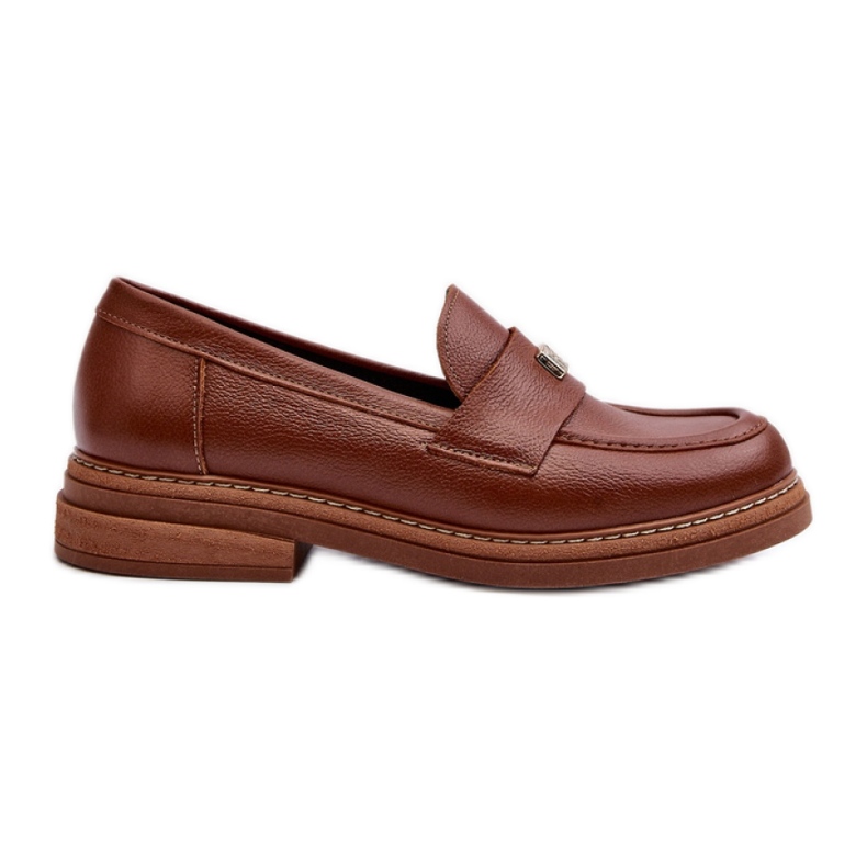 Mocasini de dama din piele Zazoo Brown maro