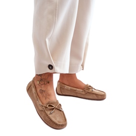 Mocasini de dama maro cu fundita