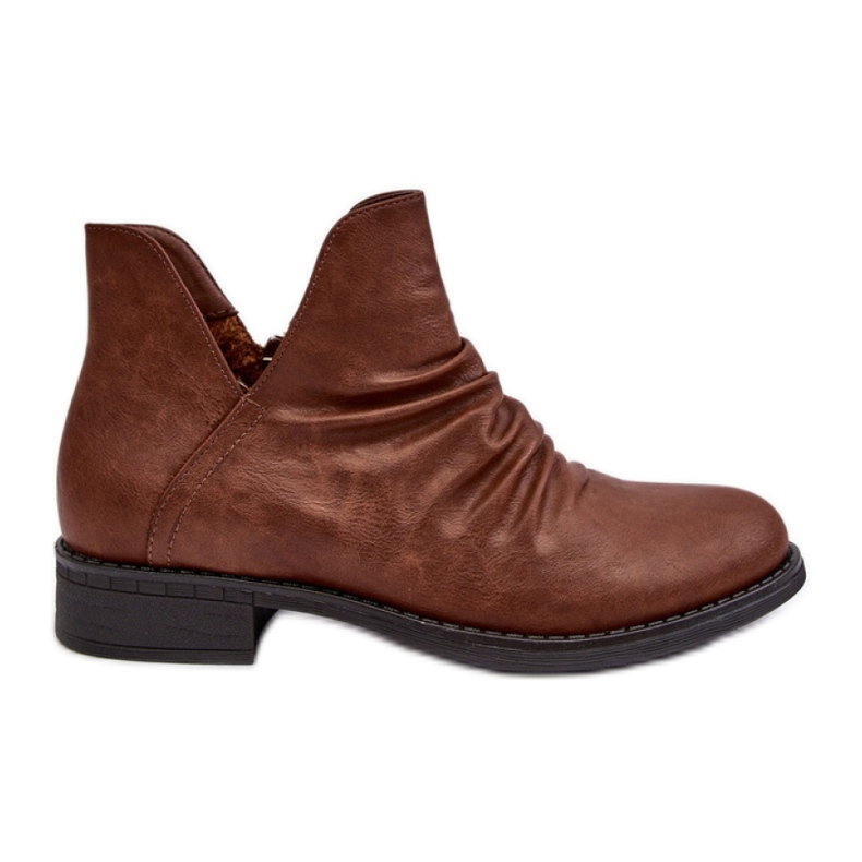 Botine de dama maro cu volane Botine de dama maro cu volane