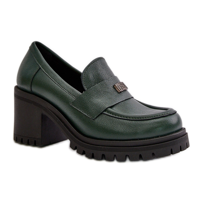 Pantofi de dama din piele Zazoo verde