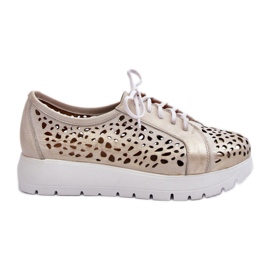 Pantofi din piele de damă Zazoo Gold de aur