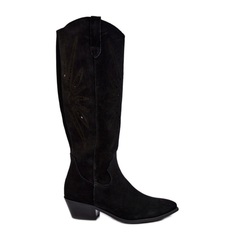 Cizme superioare ajurate Zazoo Black negru