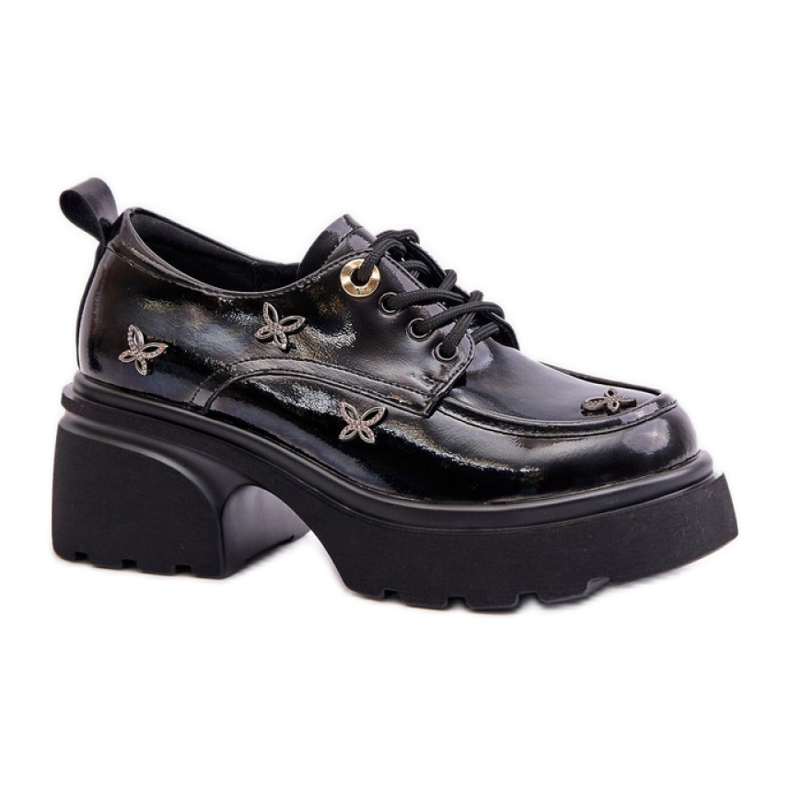 Pantofi de dama decorati cu detalii Black Lac negru Pantofi de dama decorati cu detalii Black Lac negru