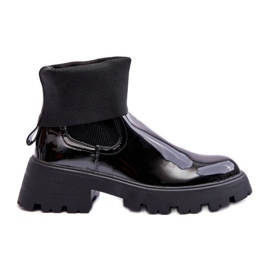 Step in style Cizme Chelsea Model Pavo DES925M Black Lakier - Pas in stil negru