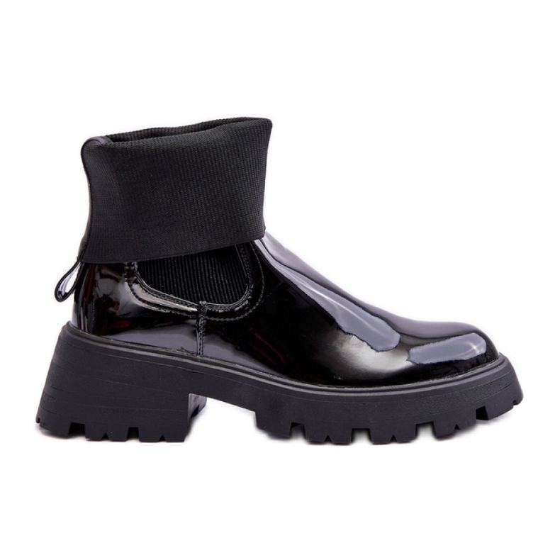 Step in style Cizme Chelsea Model Pavo DES925M Black Lakier - Pas in stil negru