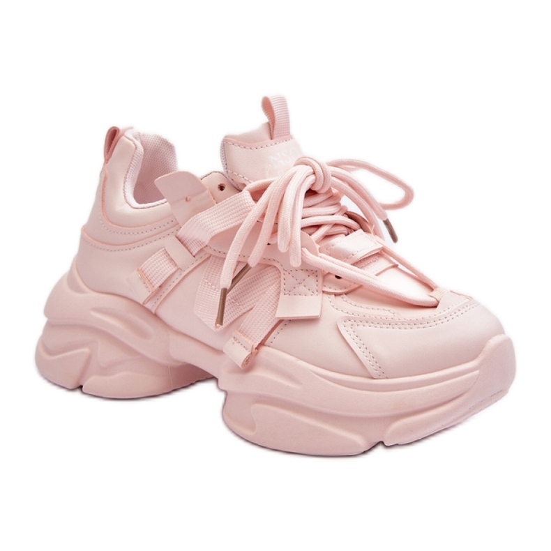 Pantofi sport roz cu talpă masivă
