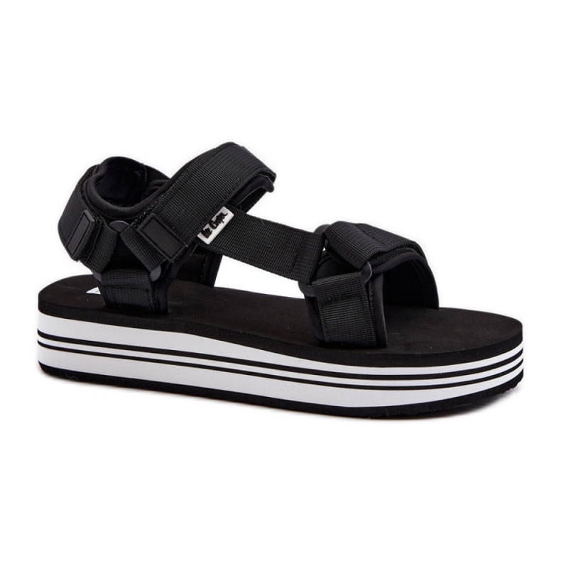 Sandale cu platformă de damă Lee Cooper Black/White negru