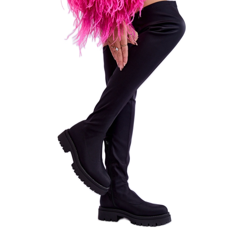 Cizme de damă peste genunchi Negre negru Cizme de damă peste genunchi Negre negru