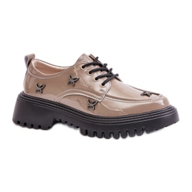 Pantofi de dama cu decoratiuni Bej Inchis