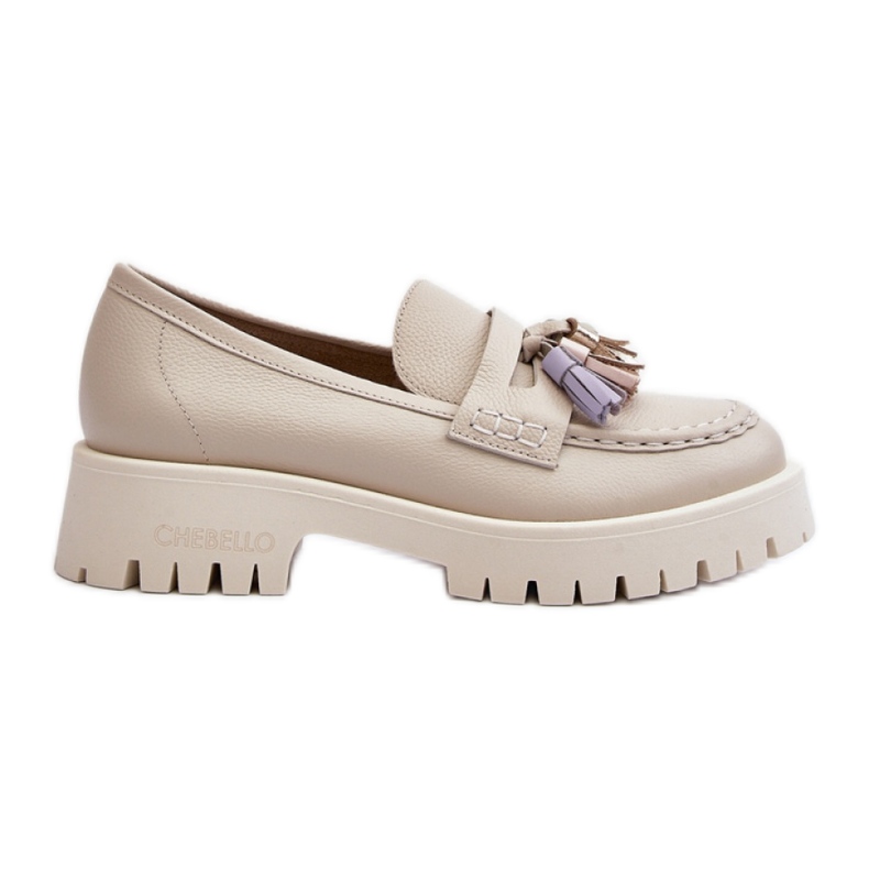 CheBello Mocasini eleganti cu franjuri bej CheBello Mocasini eleganti cu franjuri bej