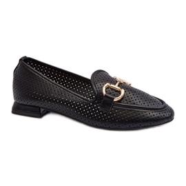 Mocasini de dama cu decor Negru