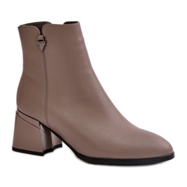 Botine de dama izolate Vinceza Beige bej