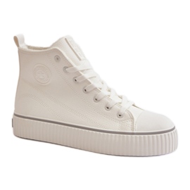 Adidași de damă pe platforma Big Star White alb