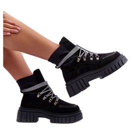 Step in style Botine Model Acorn 88-65 Black Suede - Pas în stil negru