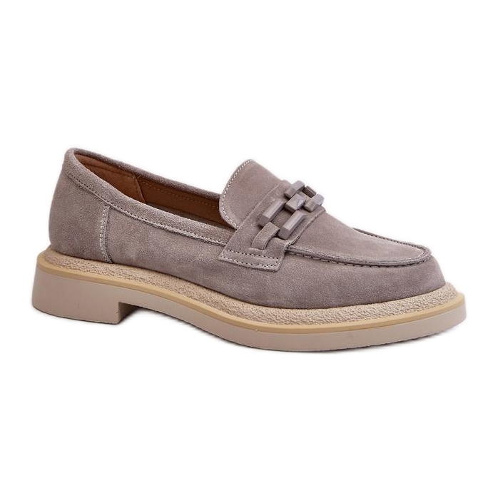 S. BARSKI Mocasini de dama cu decor gri