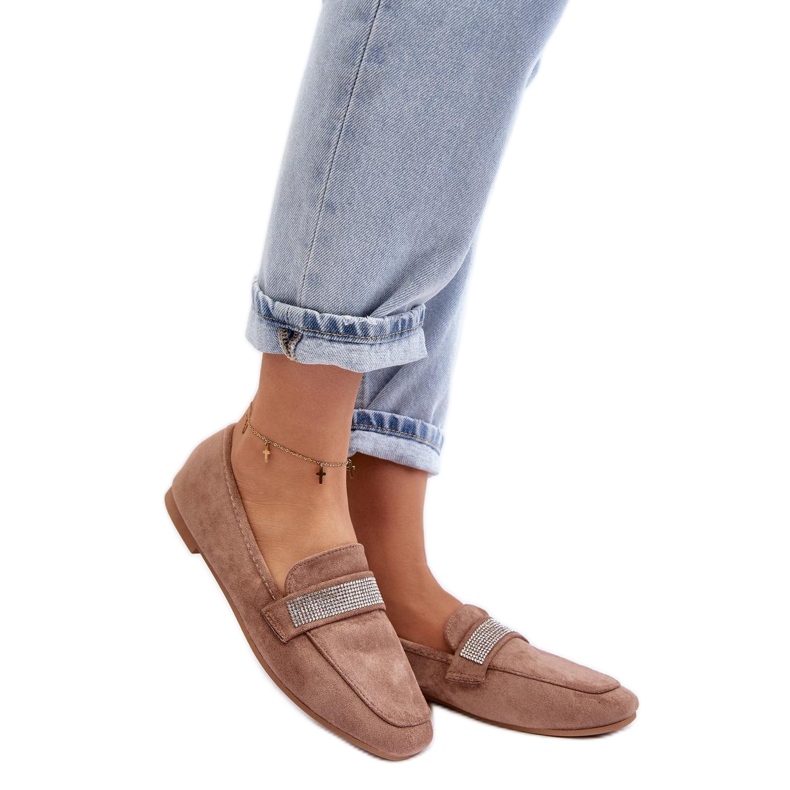 Mocasini de dama cu strasuri Maro