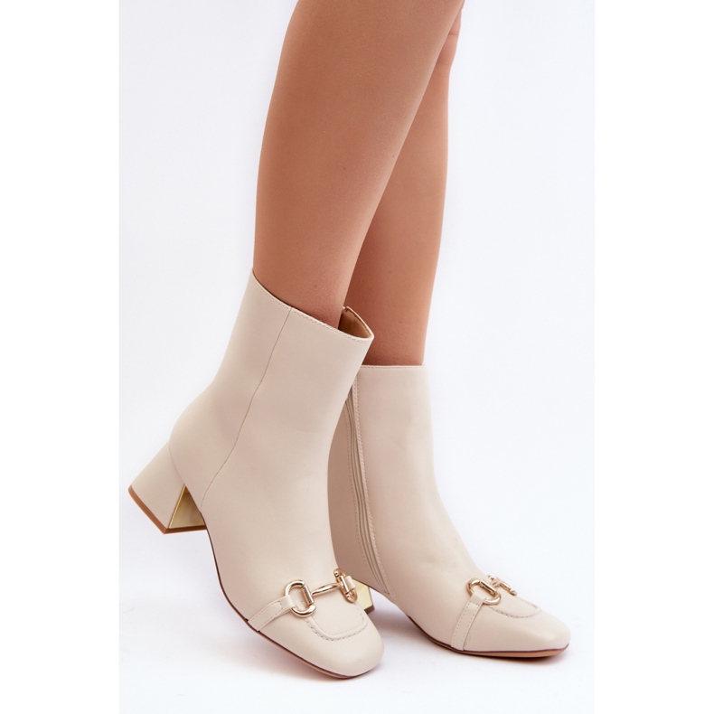 Step in style Cizme Model Adinah 1063 Bej Deschis - Pas in stil