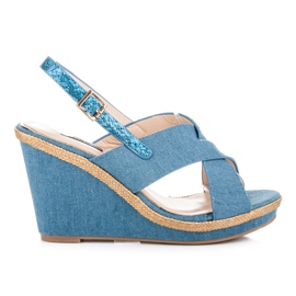 Vices Sandale din denim prinse cu cataramă albastru