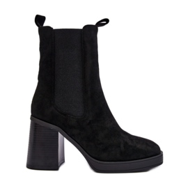 Step in style Botine Model Piovere 8600 Black Suede - Pas în stil negru