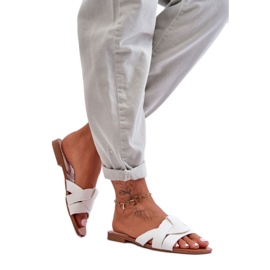 Step in style Sandale Flip-flops Model Aversa W-112 White - Pas în stil alb