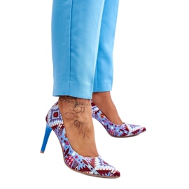 Step in style Tocuri înalte Model Lewski Pantofi 2659 Albastru/Roșu - Pas în stil multicolor