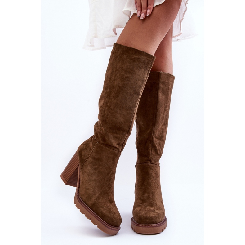 Step in style Cizme Model Virdana H8-518 Olive Suede - Pas in stil verde
