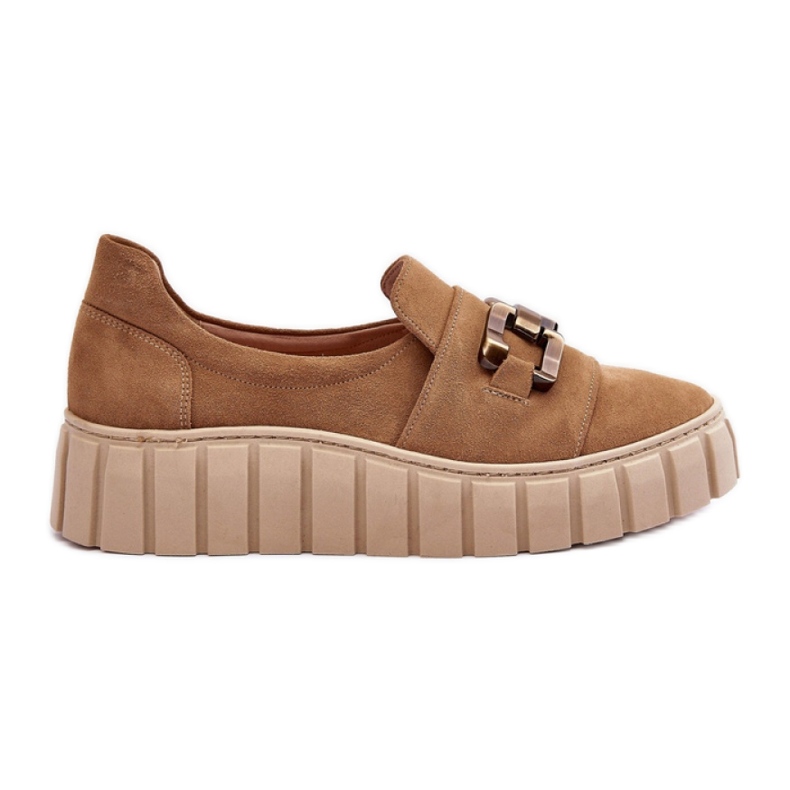 Step in style Pantofi Model Lewski 3398 Bej Inchis - Pas in stil